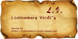 Lichtenberg Virág névjegykártya